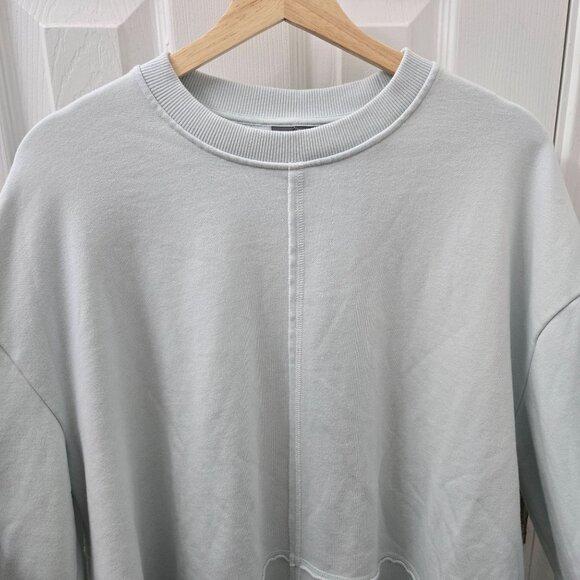 Sweaty Betty Revive Sweatshirt Womens 14 Aqua Blue Peplum Oversized Loungewear - Picture 11 of 15